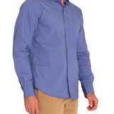Camisa Algodón Orgánico Hombre Galiton Azul Rockford