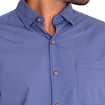 Camisa Algodón Orgánico Hombre Galiton Azul Rockford