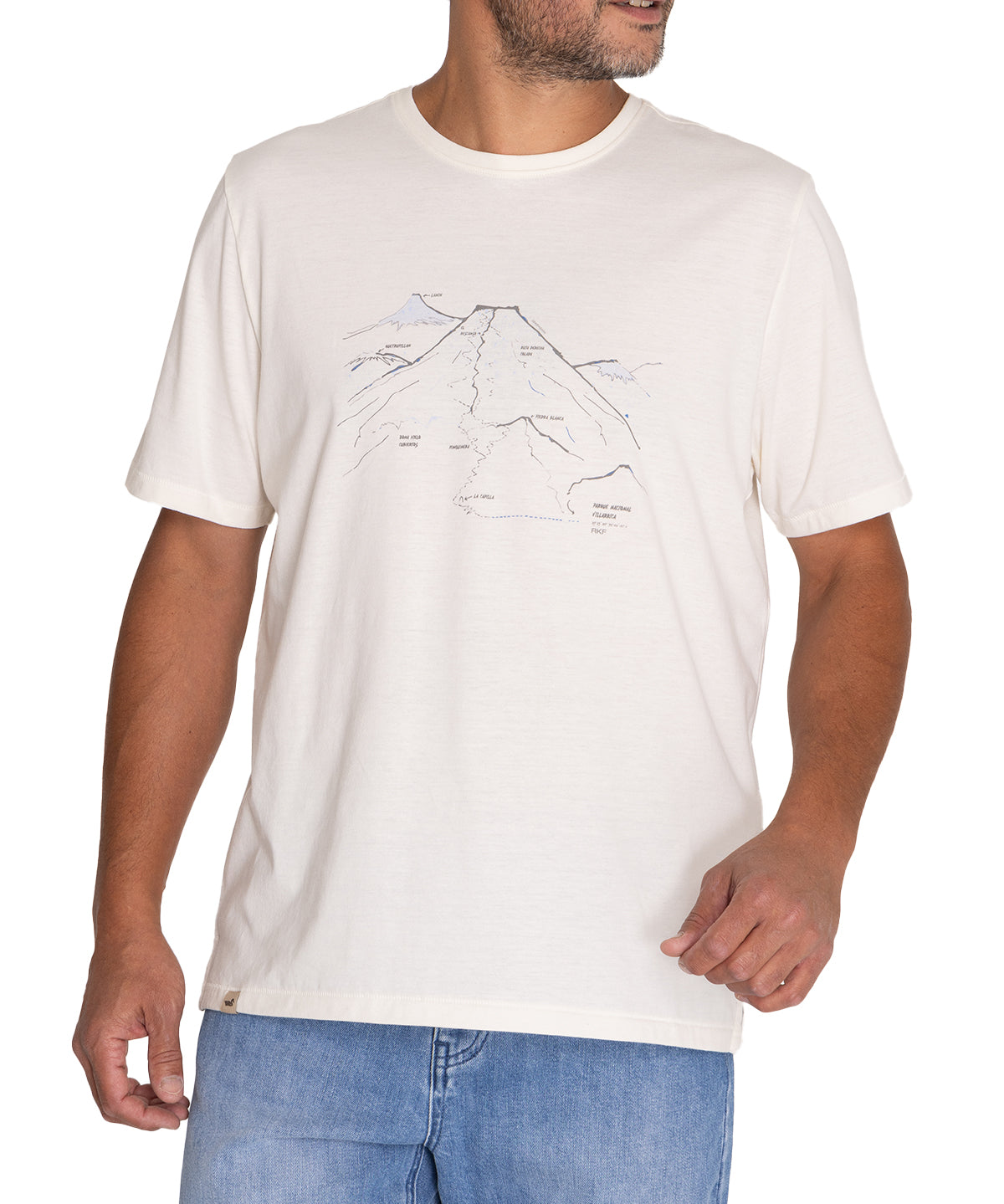 Polera Fibras Recicladas Hombre Places Blanco Rockford