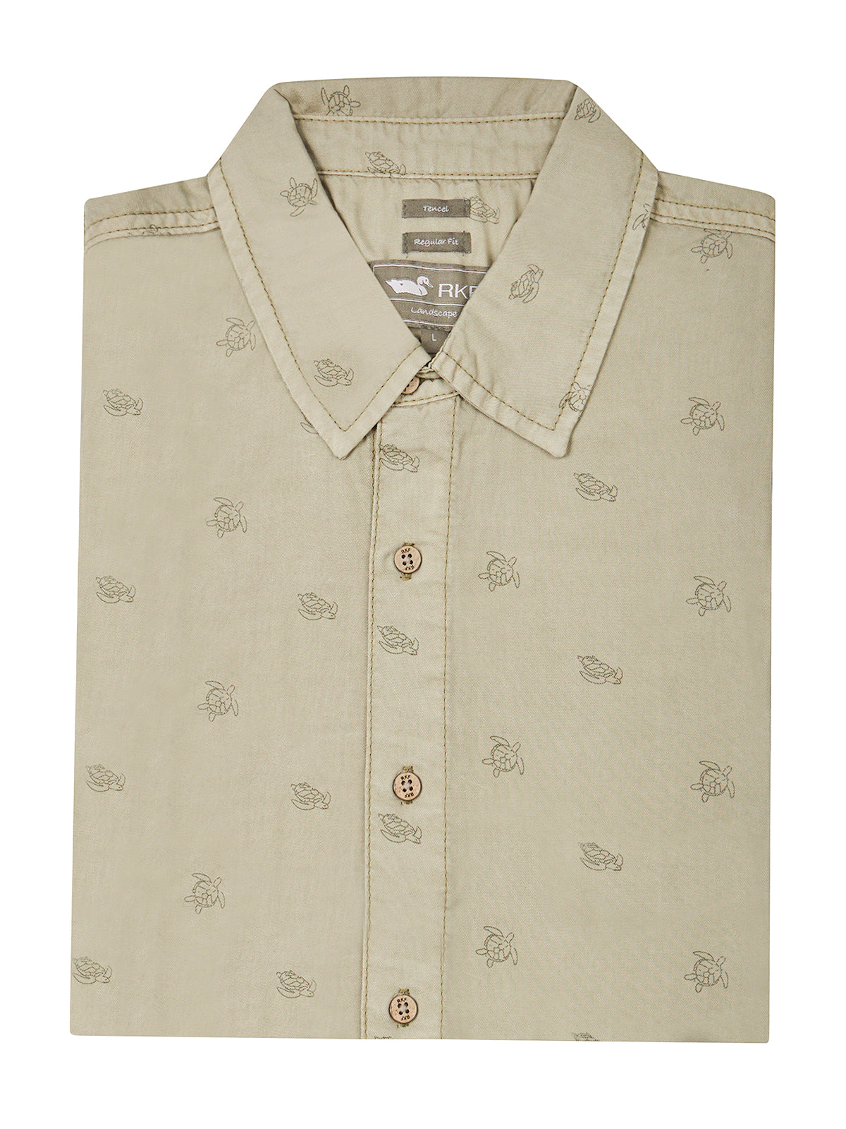 Camisa Tencel Hombre Tencelprint Verde Musgo Rockford