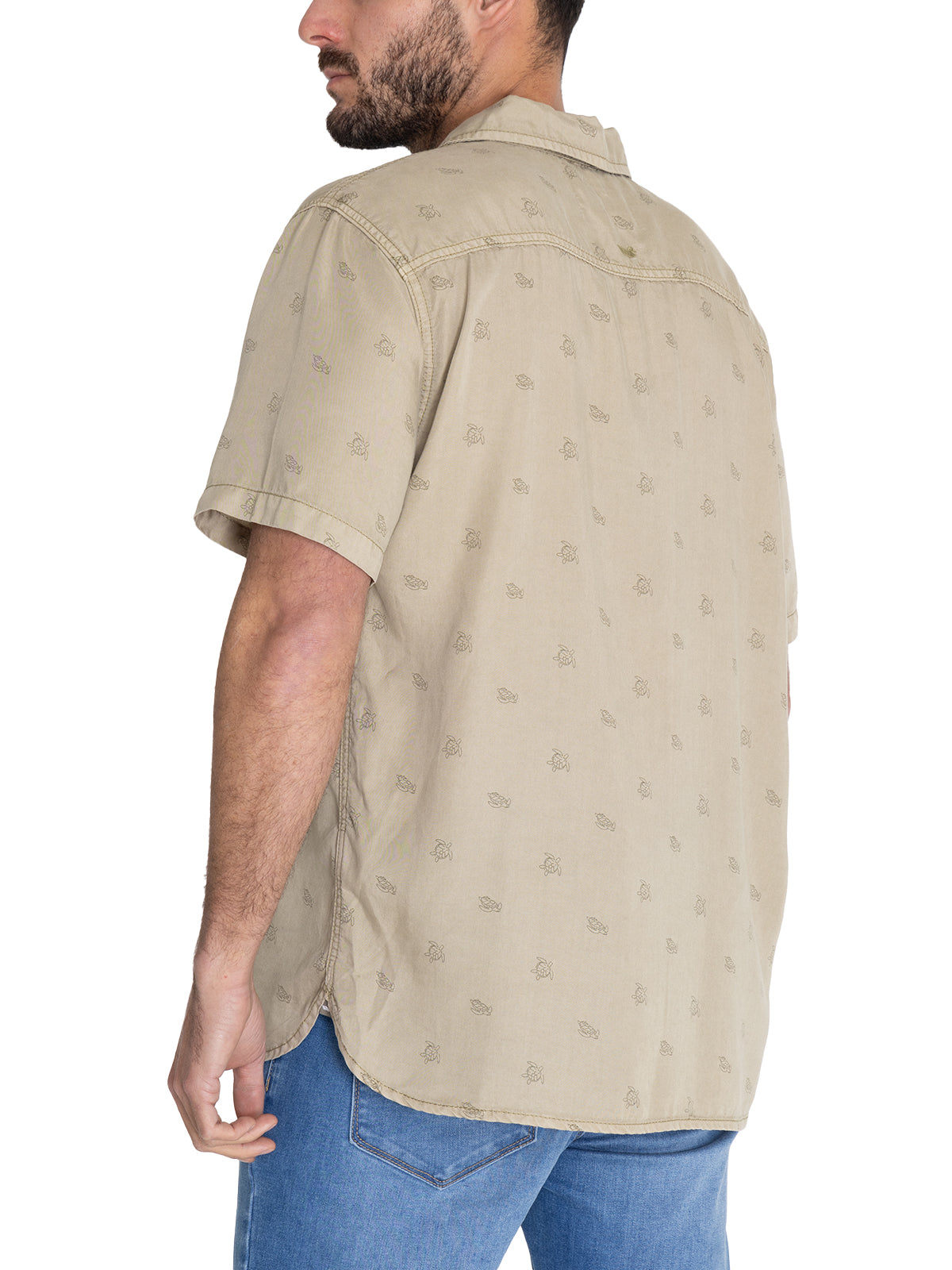 Camisa Tencel Hombre Tencelprint Verde Musgo Rockford