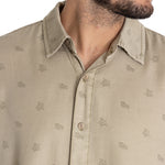Camisa Tencel Hombre Tencelprint Verde Musgo Rockford