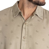 Camisa Tencel Hombre Tencelprint Verde Musgo Rockford