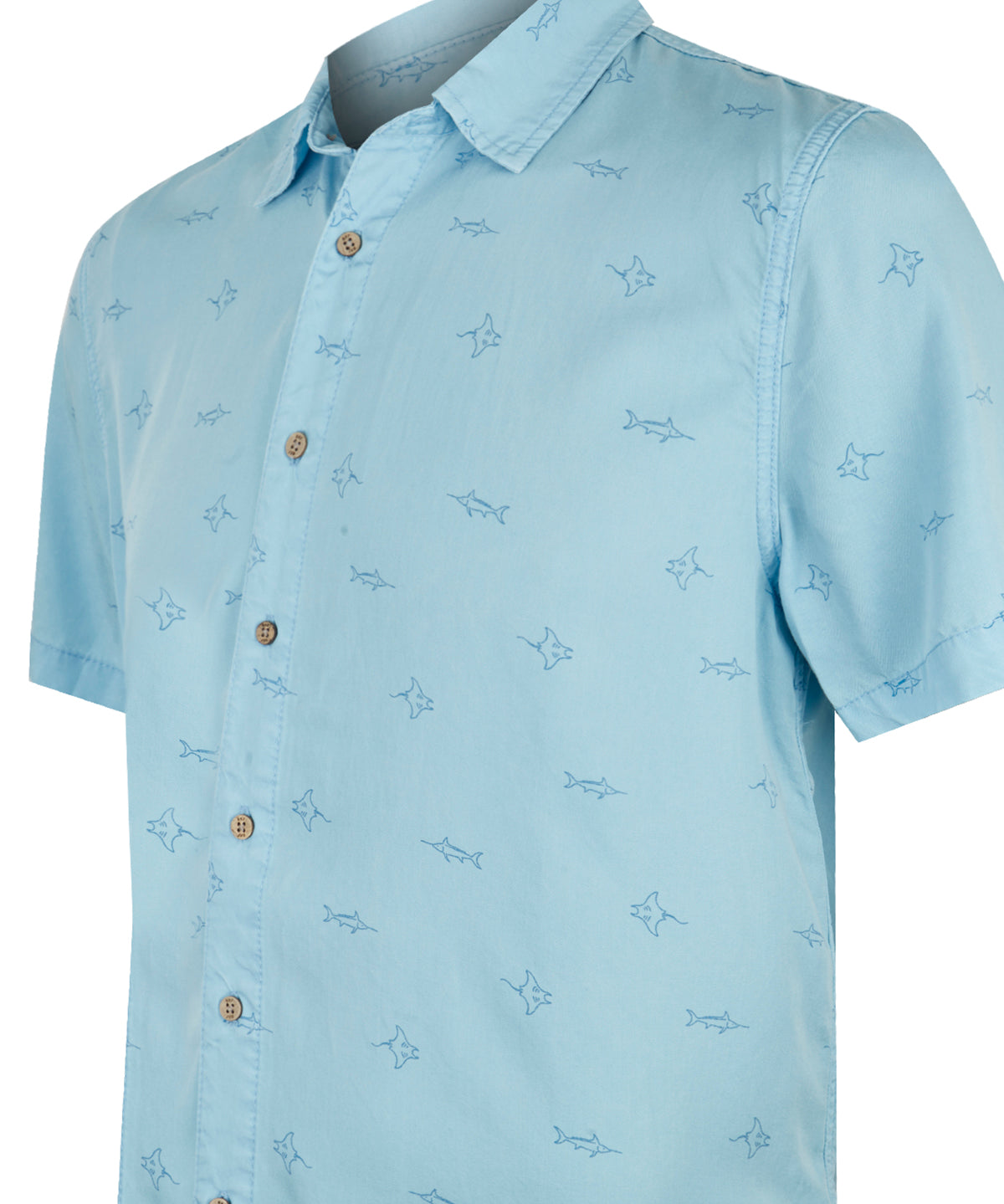 Camisa Tencel Hombre Tencelprint Azul Rockford