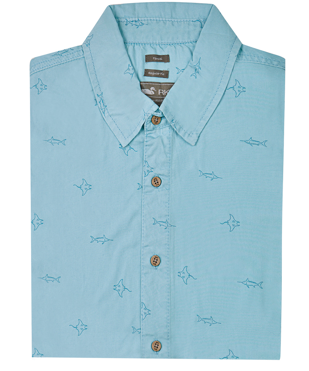 Camisa Tencel Hombre Tencelprint Azul Rockford
