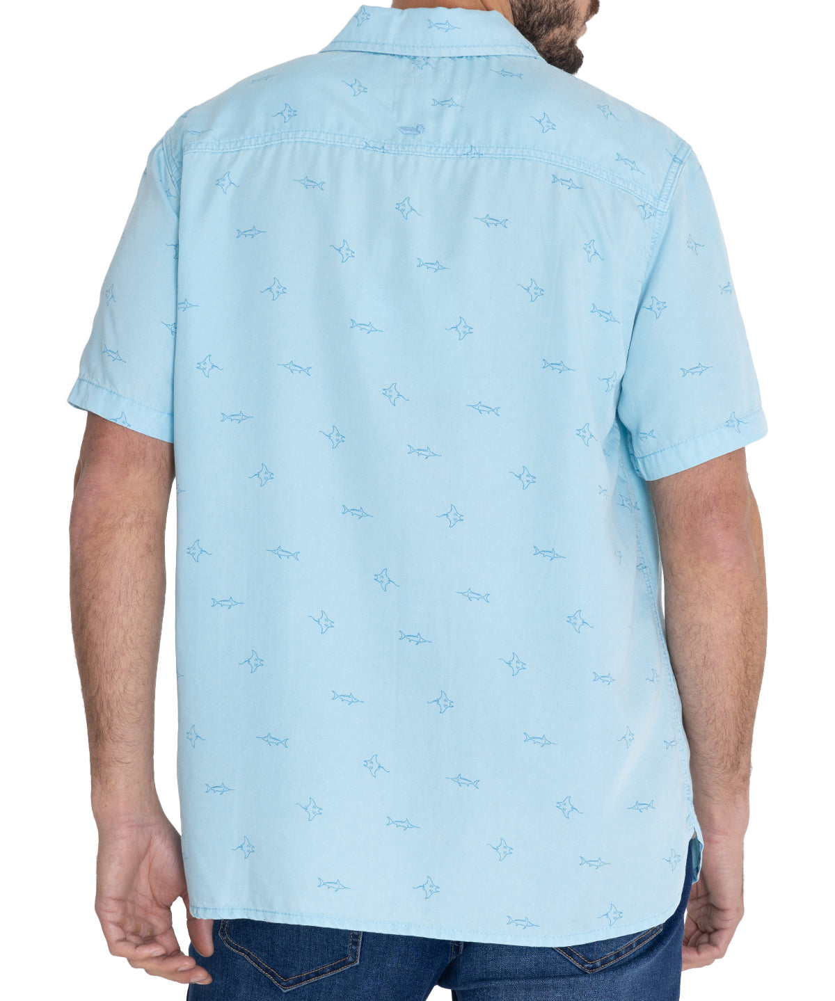 Camisa Tencel Hombre Tencelprint Azul Rockford