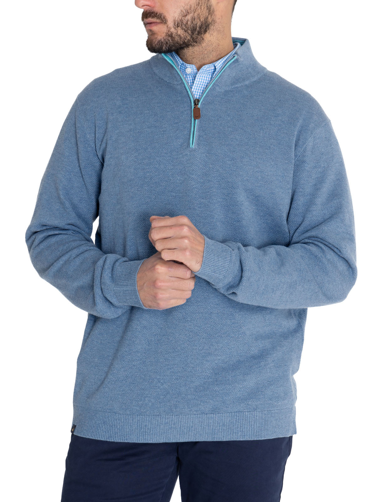Sweater Algodón Orgánico Hombre Bilbao Celeste Rockford