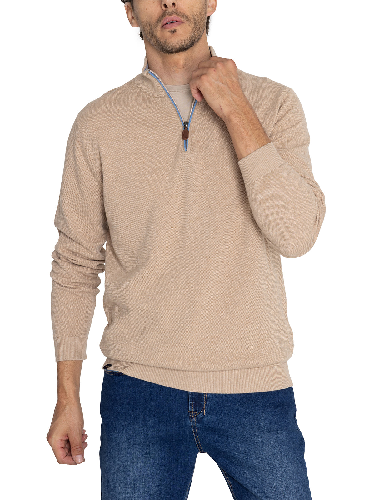 Sweater Algodón Orgánico Hombre Bilbao Beige Rockford