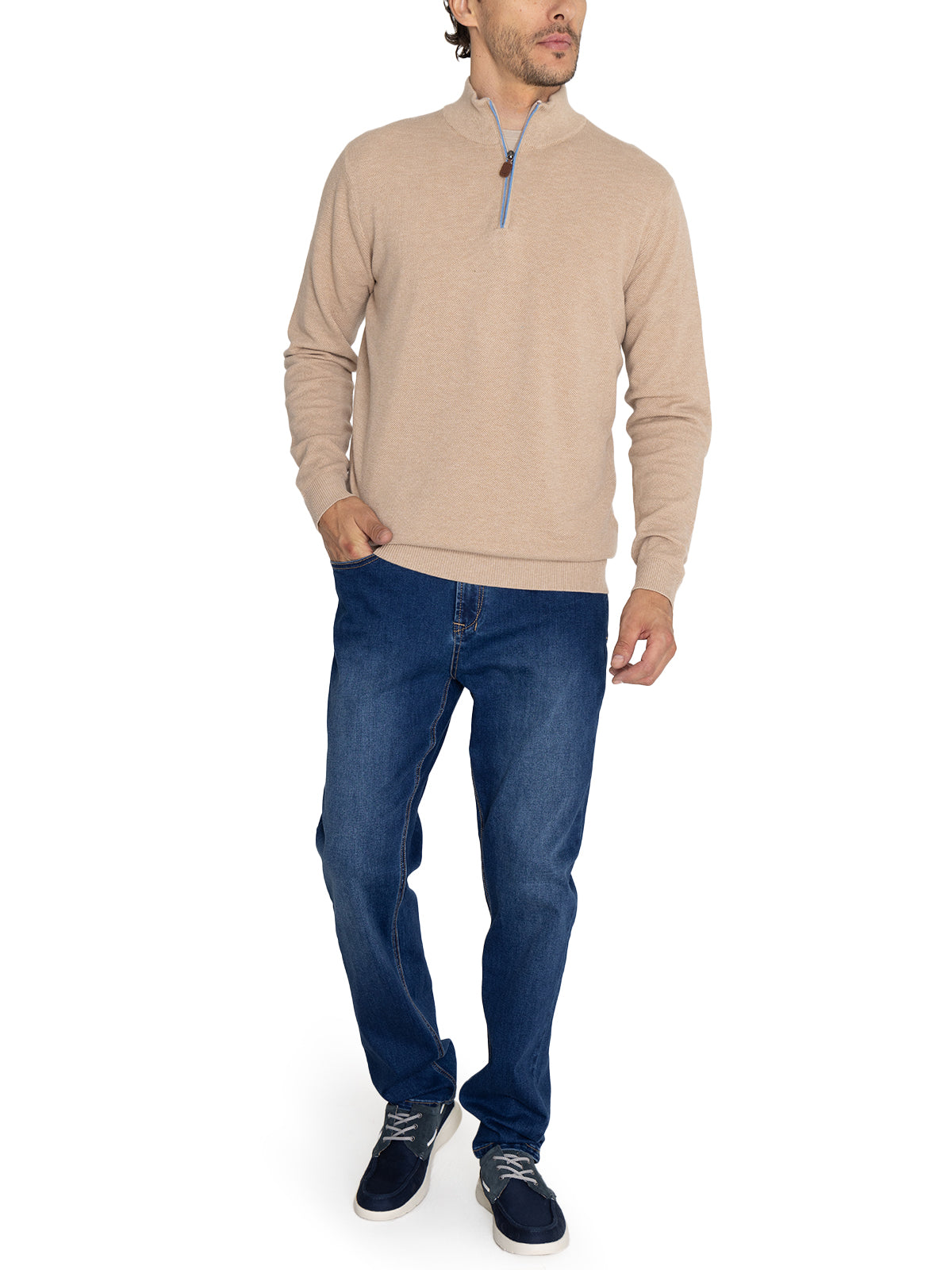 Sweater Algodón Orgánico Hombre Bilbao Beige Rockford