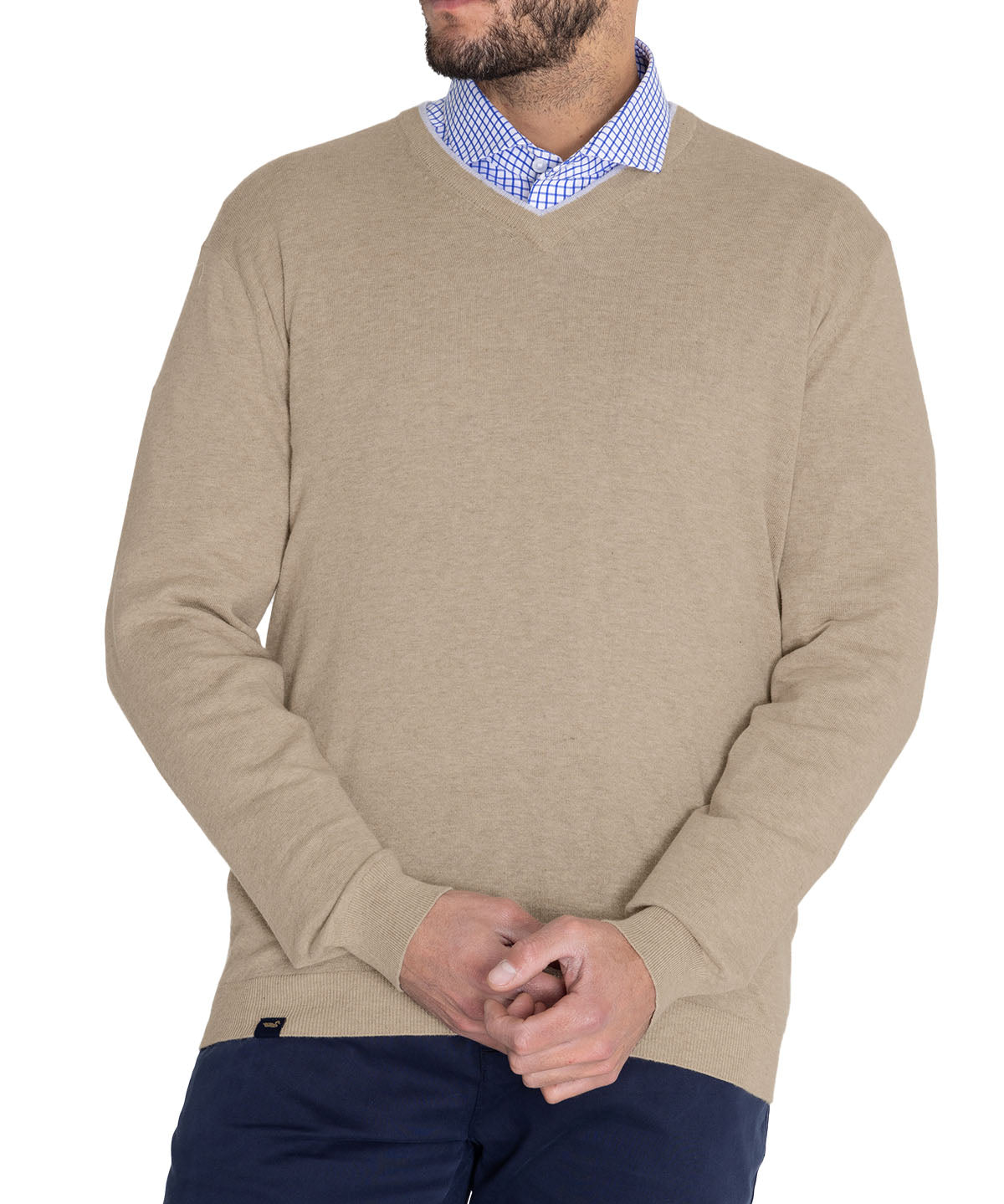 Sweater Algodón Orgánico Hombre Angri V Beige Rockford