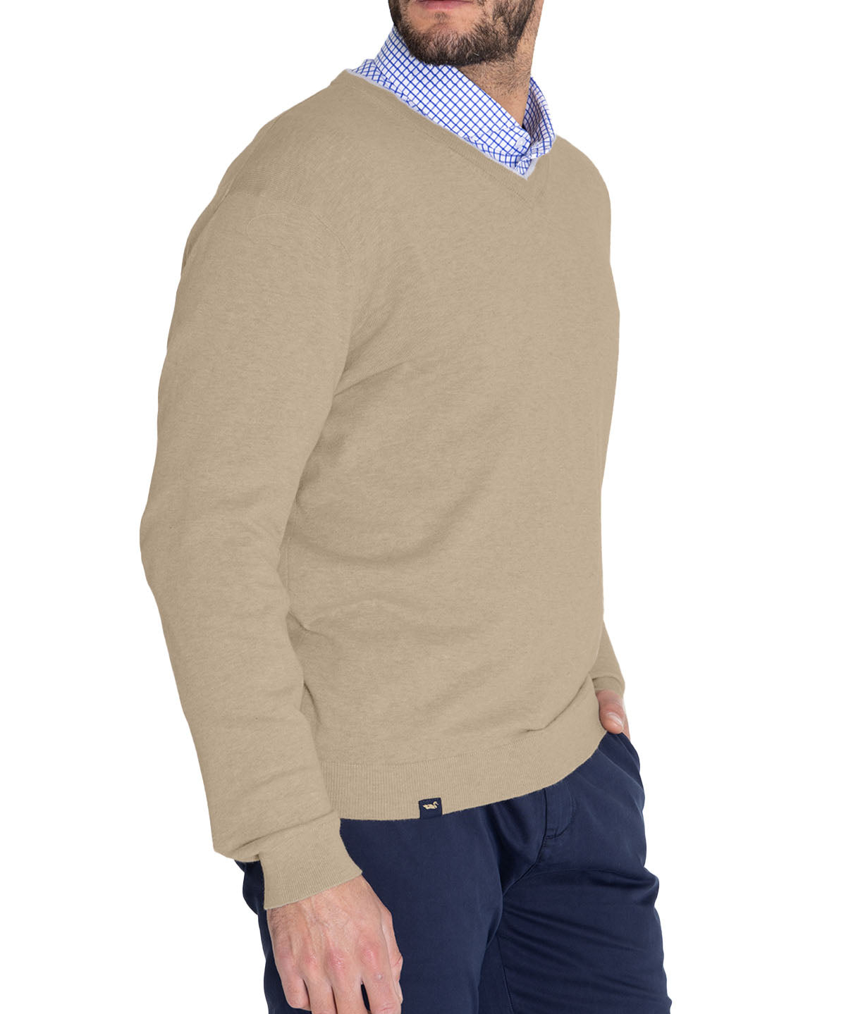 Sweater Algodón Orgánico Hombre Angri V Beige Rockford