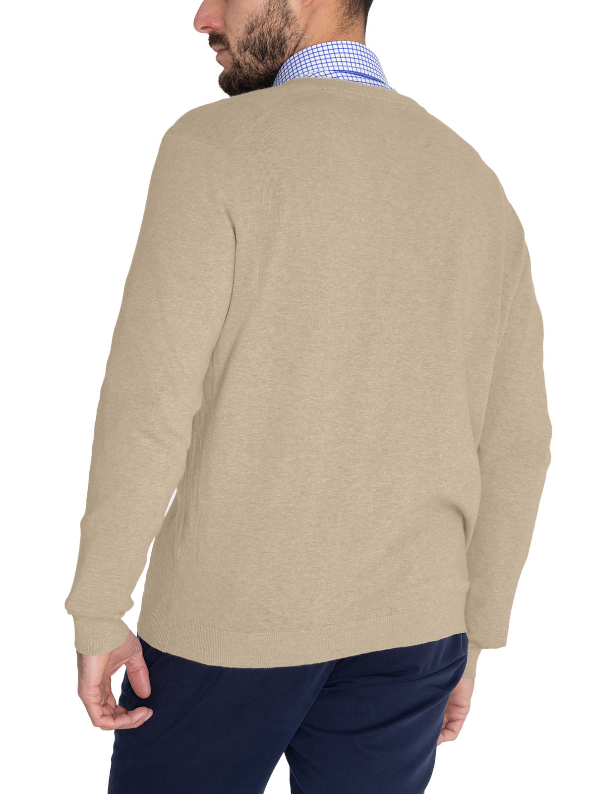 Sweater Algodón Orgánico Hombre Angri V Beige Rockford