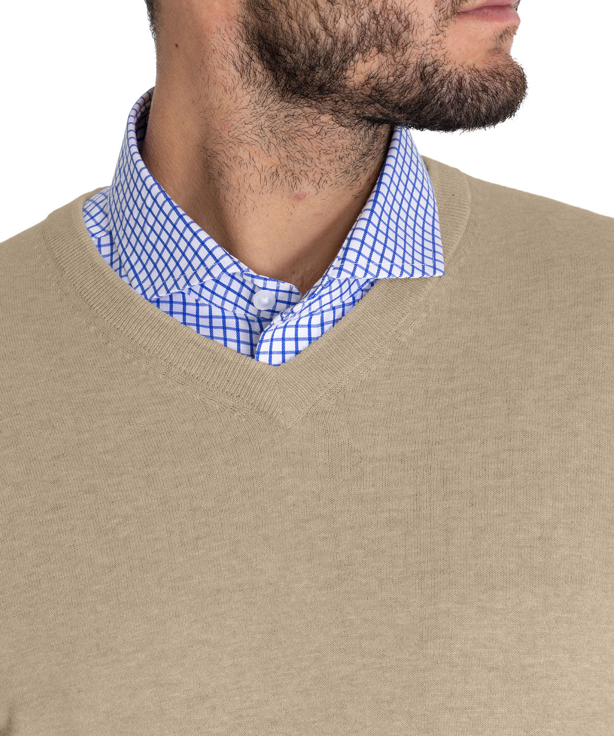 Sweater Algodón Orgánico Hombre Angri V Beige Rockford