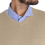 Sweater Algodón Orgánico Hombre Angri V Beige Rockford