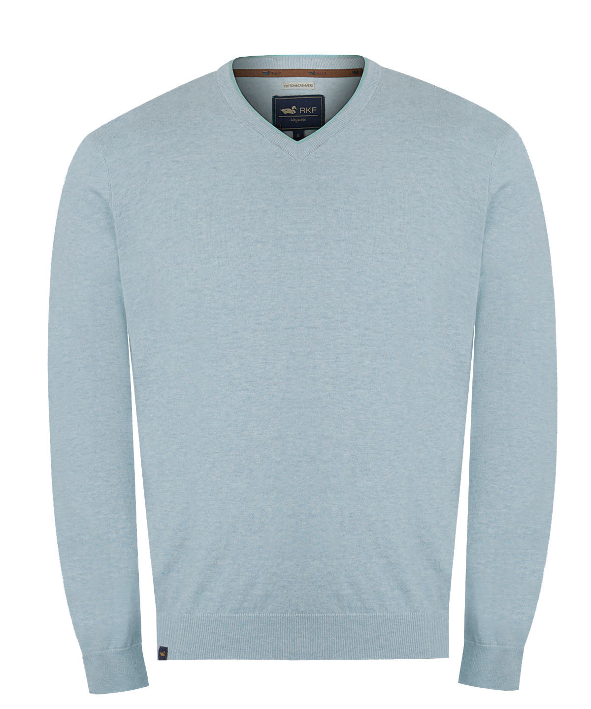 Sweater Algodón Orgánico Hombre Angri V Celeste Rockford