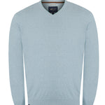 Sweater Algodón Orgánico Hombre Angri V Celeste Rockford