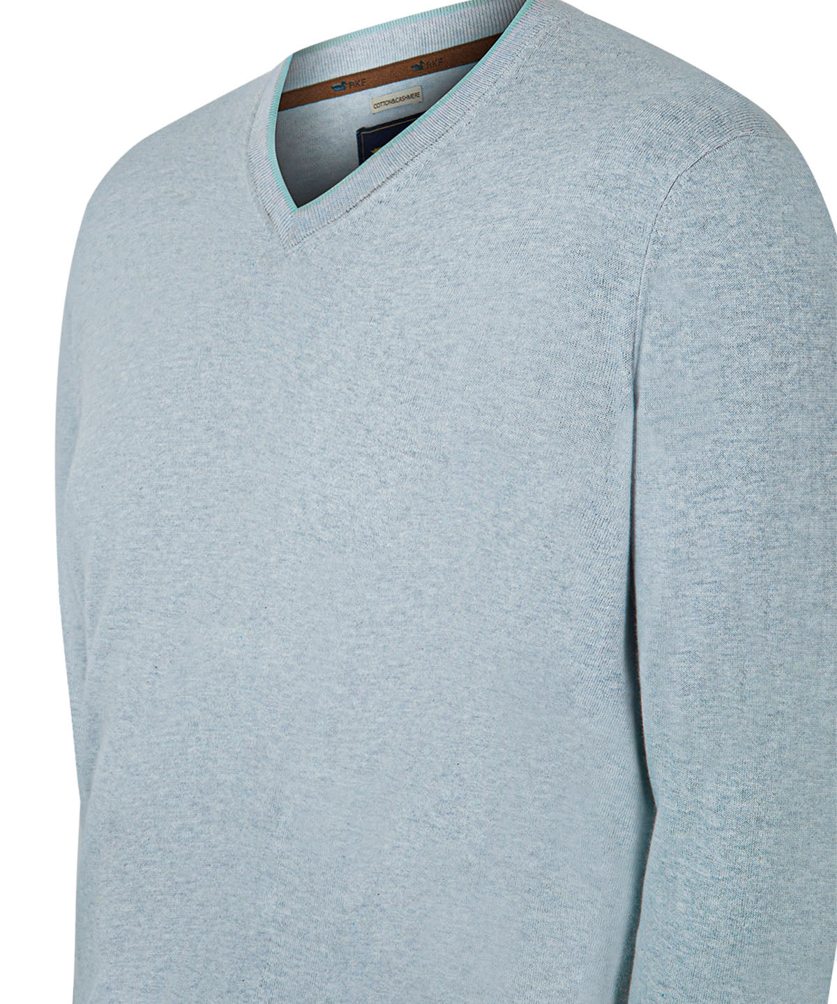 Sweater Algodón Orgánico Hombre Angri V Celeste Rockford