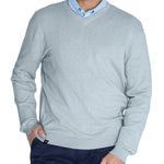 Sweater Algodón Orgánico Hombre Angri V Celeste Rockford