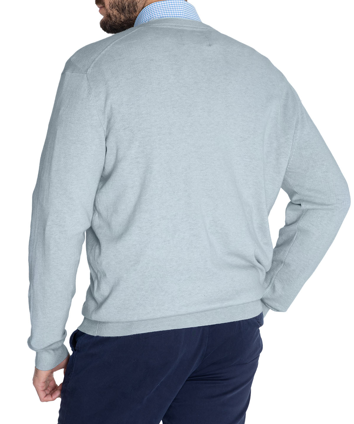 Sweater Algodón Orgánico Hombre Angri V Celeste Rockford