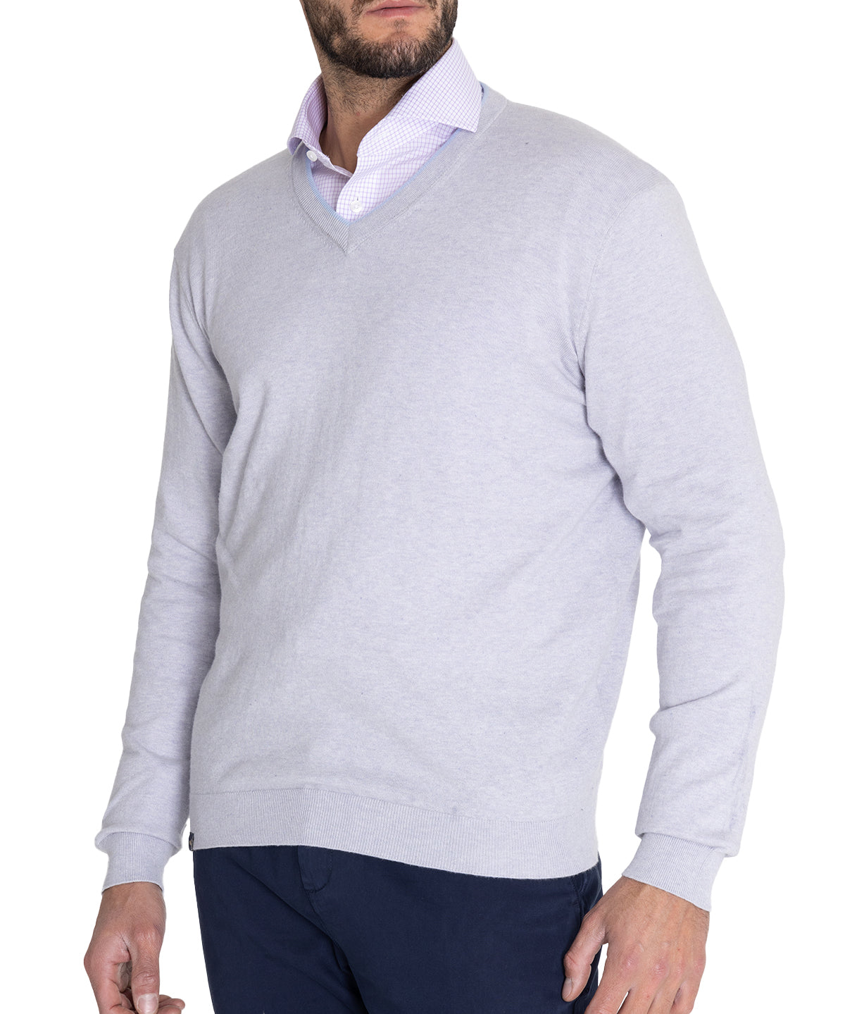 Sweater Algodón Orgánico Hombre Angri V Gris Rockford