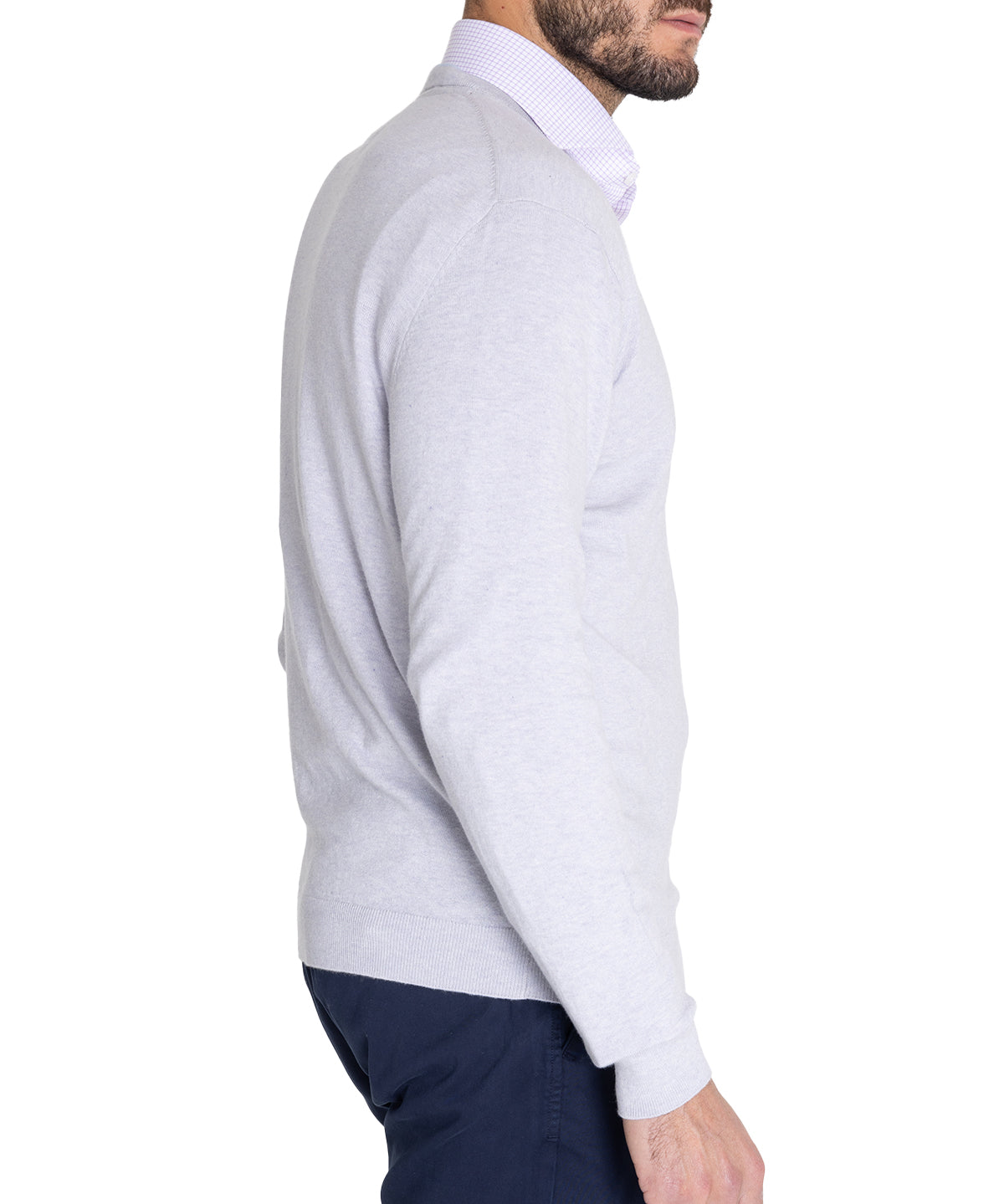 Sweater Algodón Orgánico Hombre Angri V Gris Rockford