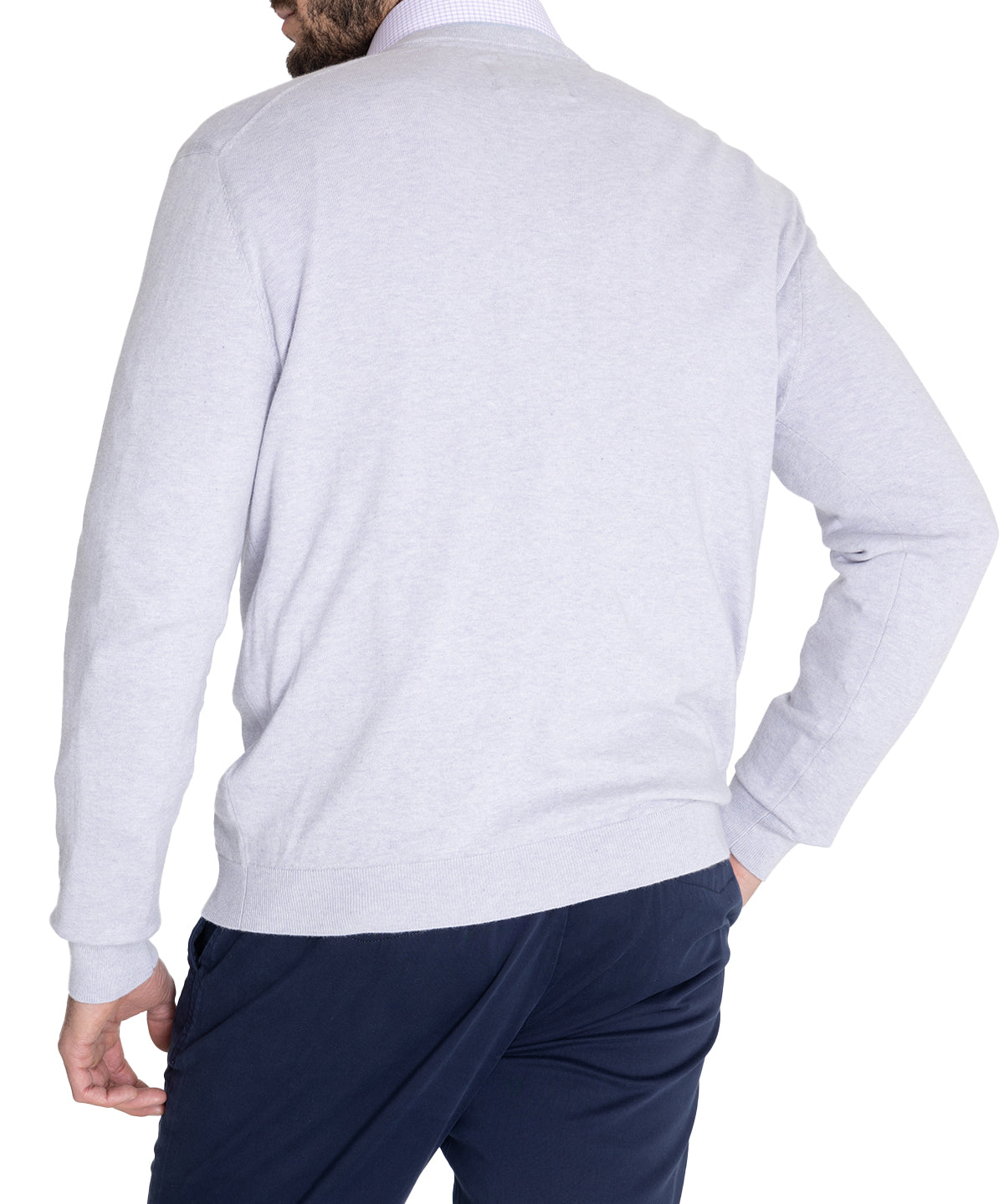 Sweater Algodón Orgánico Hombre Angri V Gris Rockford