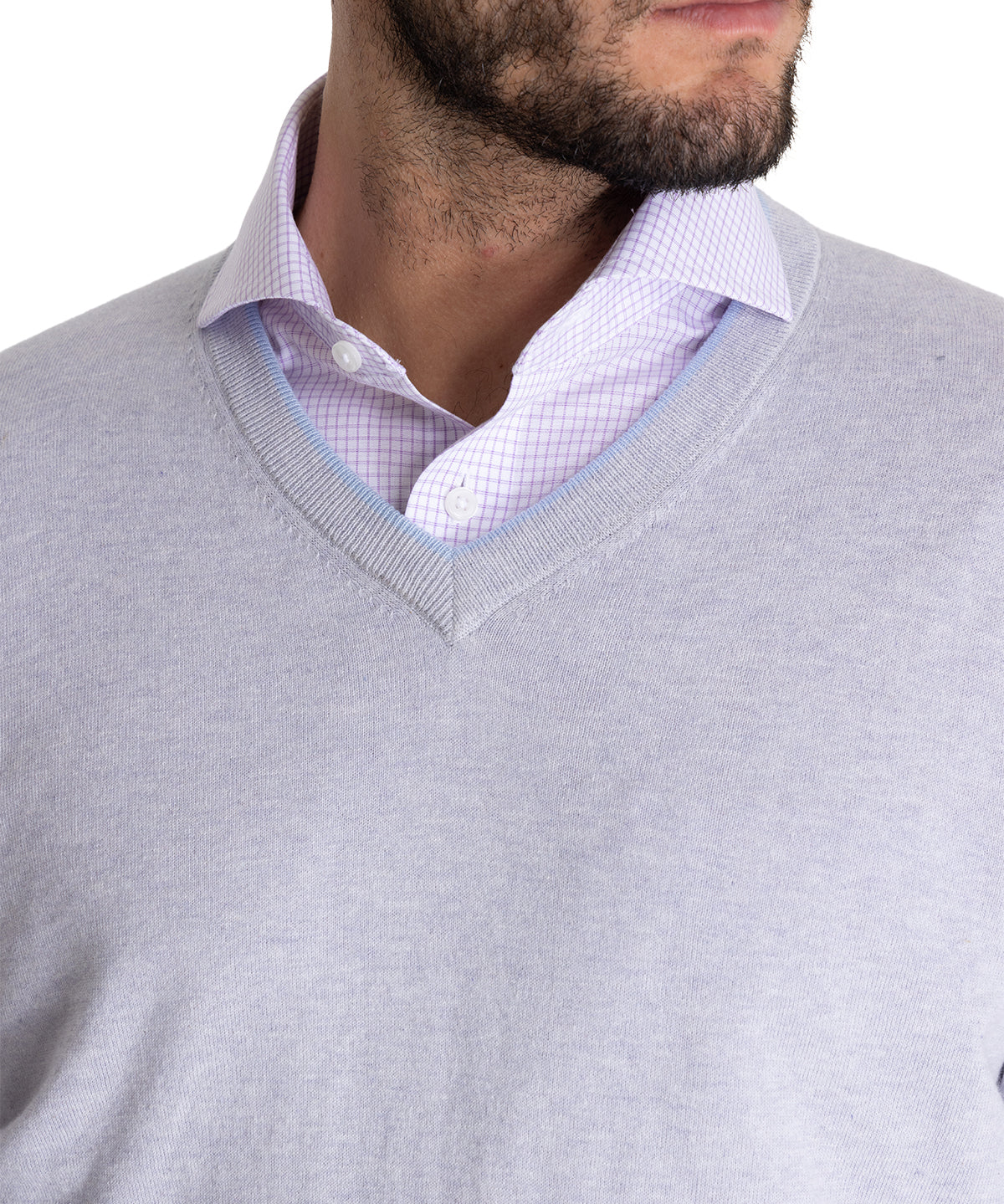 Sweater Algodón Orgánico Hombre Angri V Gris Rockford