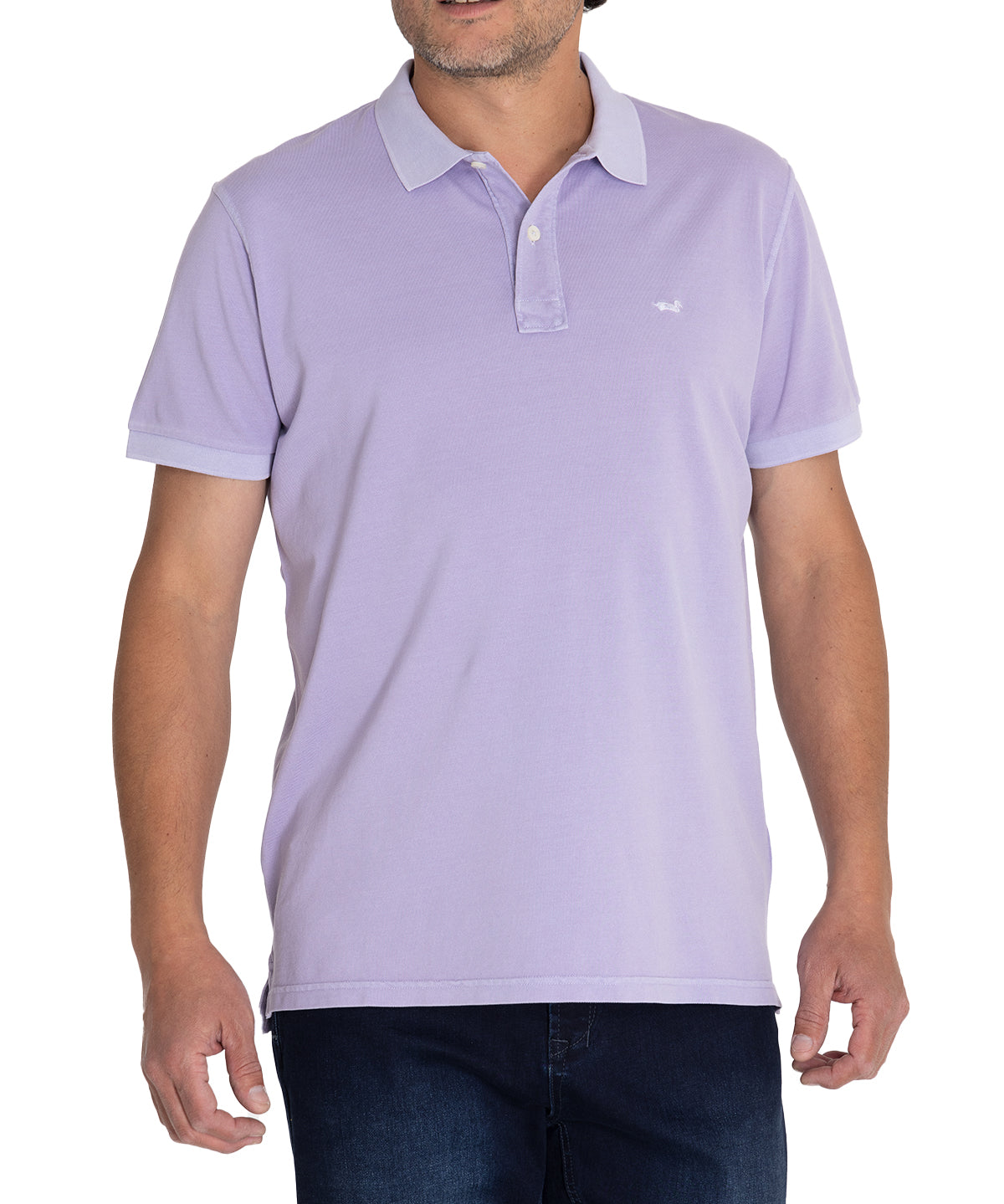 Polera Algodón Orgánico Hombre Piquepro Lila Rockford