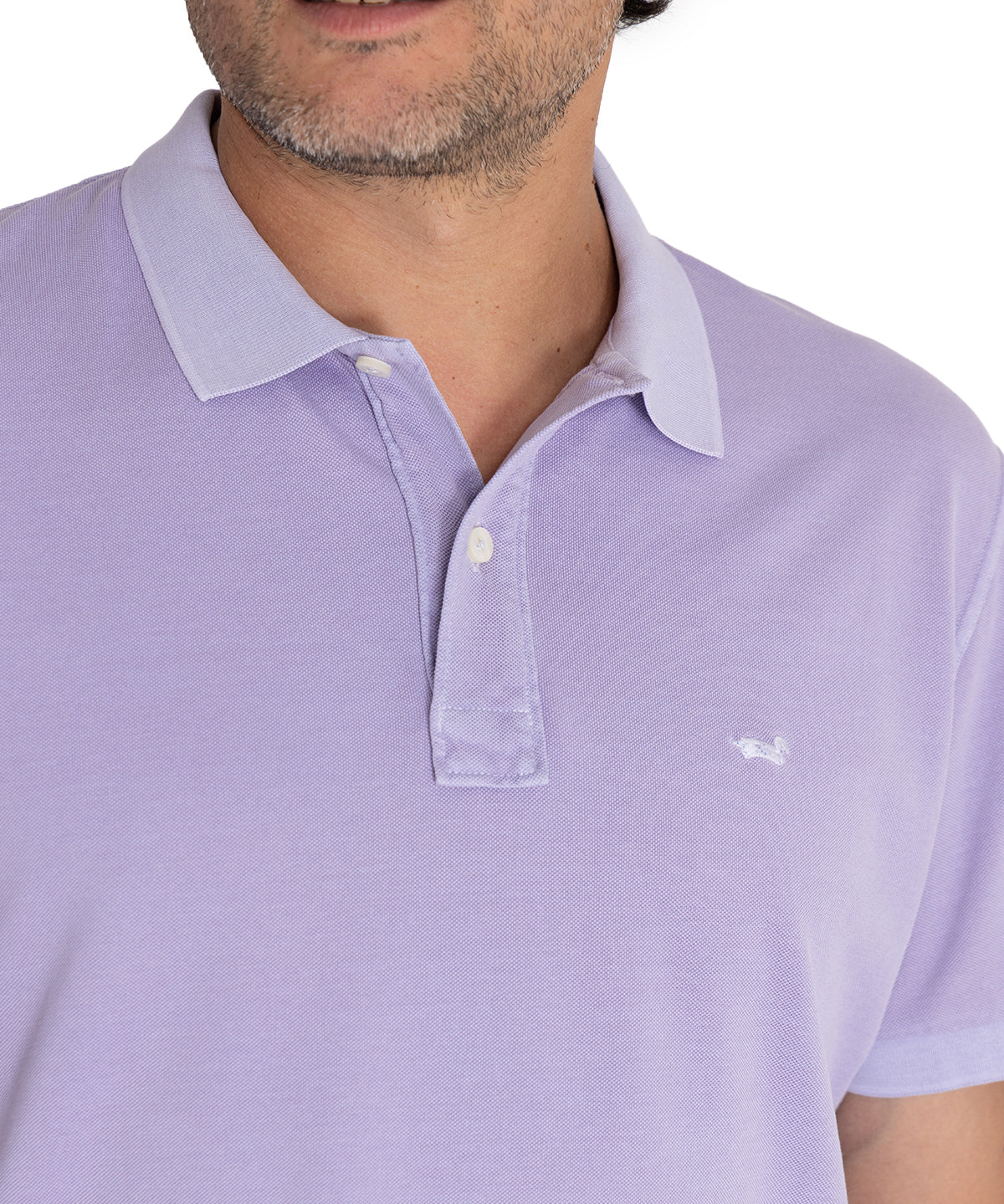 Polera Algodón Orgánico Hombre Piquepro Lila Rockford