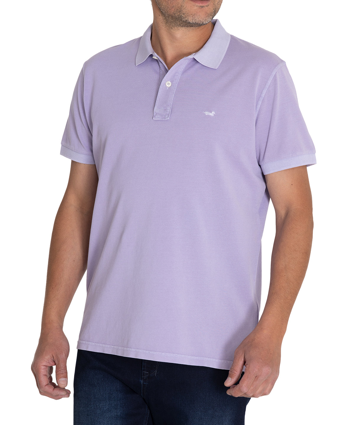 Polera Algodón Orgánico Hombre Piquepro Lila Rockford