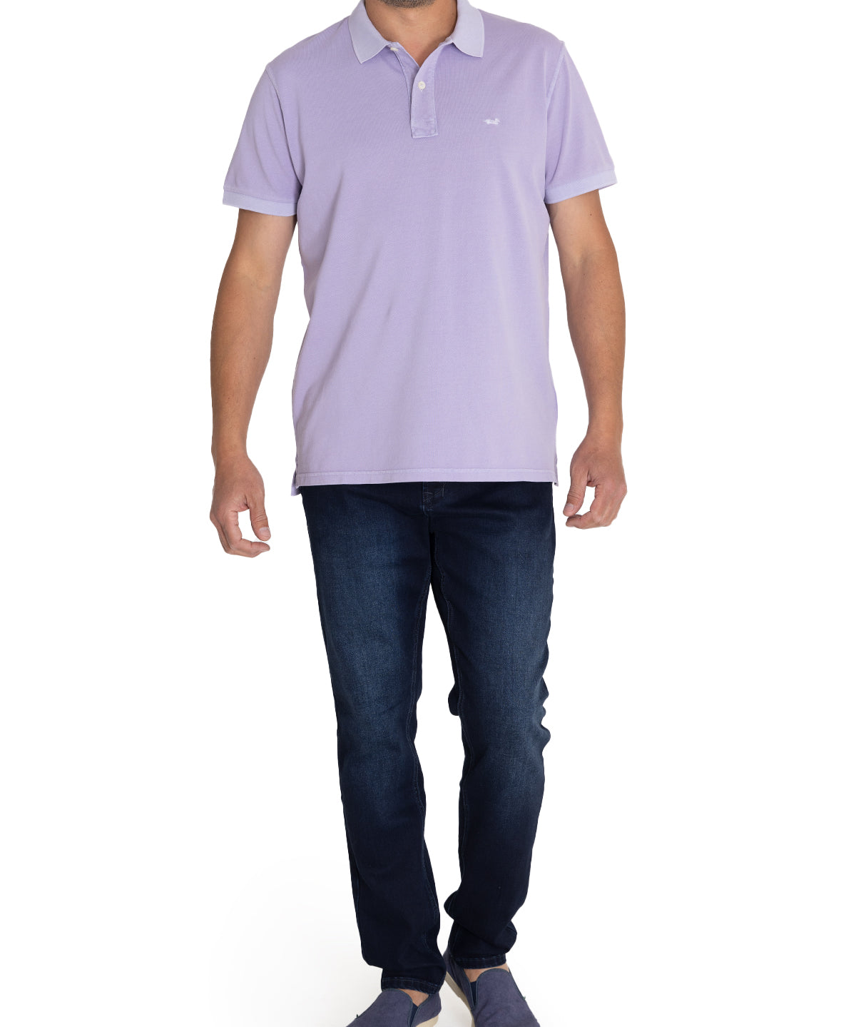 Polera Algodón Orgánico Hombre Piquepro Lila Rockford