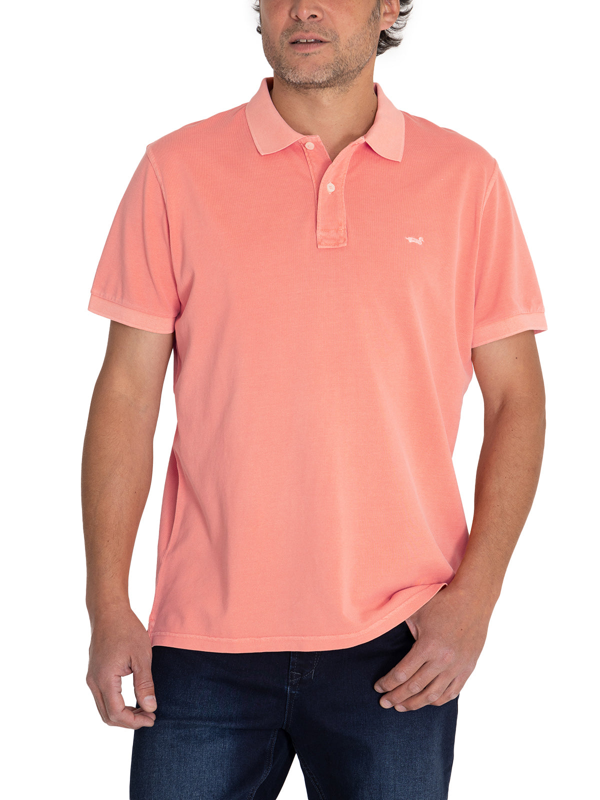 Polera Algodón Orgánico Hombre Piquepro Rosado Rockford