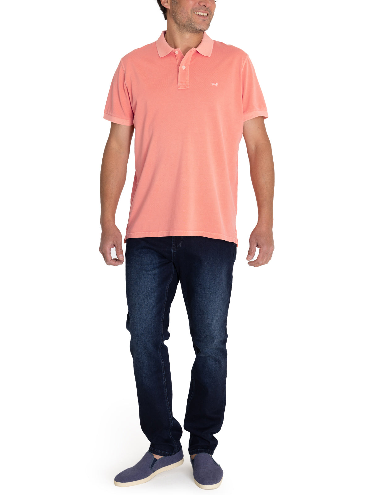 Polera Algodón Orgánico Hombre Piquepro Rosado Rockford