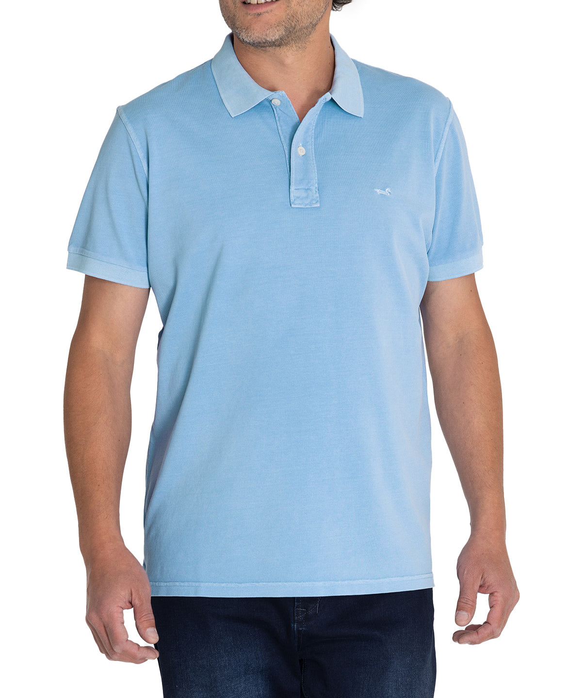 Polera Algodón Orgánico Hombre Piquepro Celeste Rockford