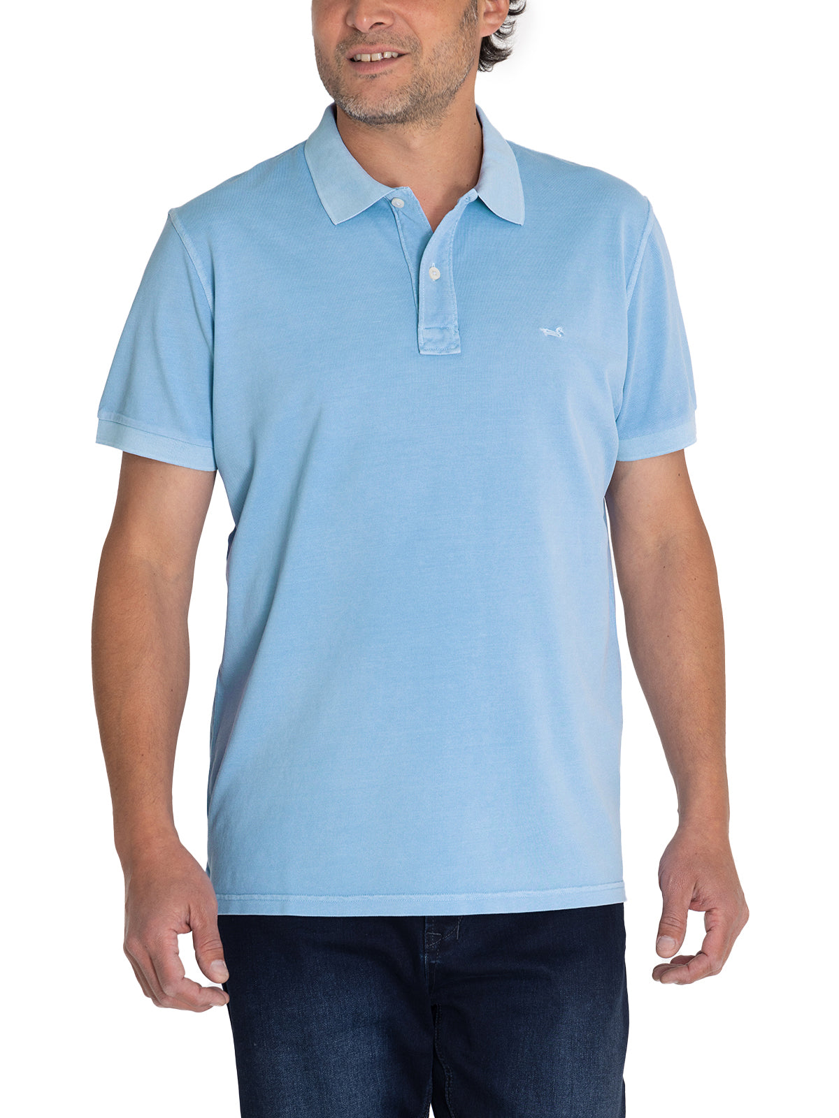 Polera Algodón Orgánico Hombre Piquepro Celeste Rockford
