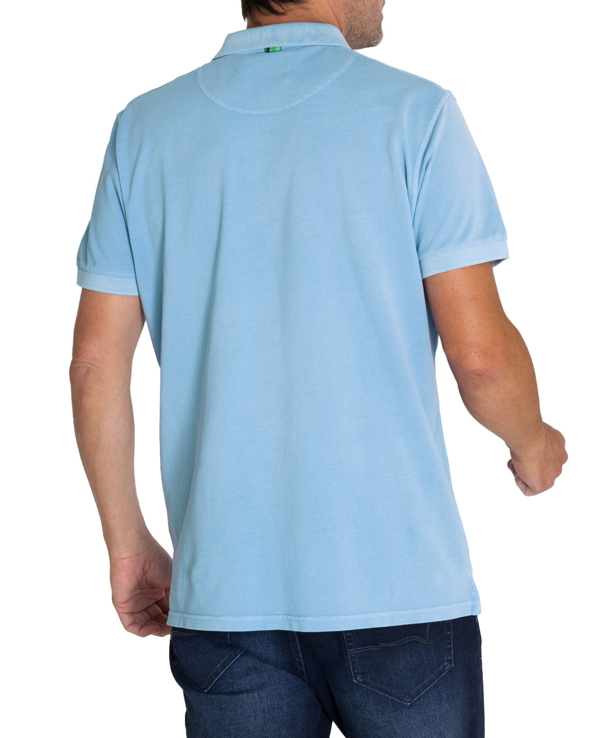 Polera Algodón Orgánico Hombre Piquepro Celeste Rockford
