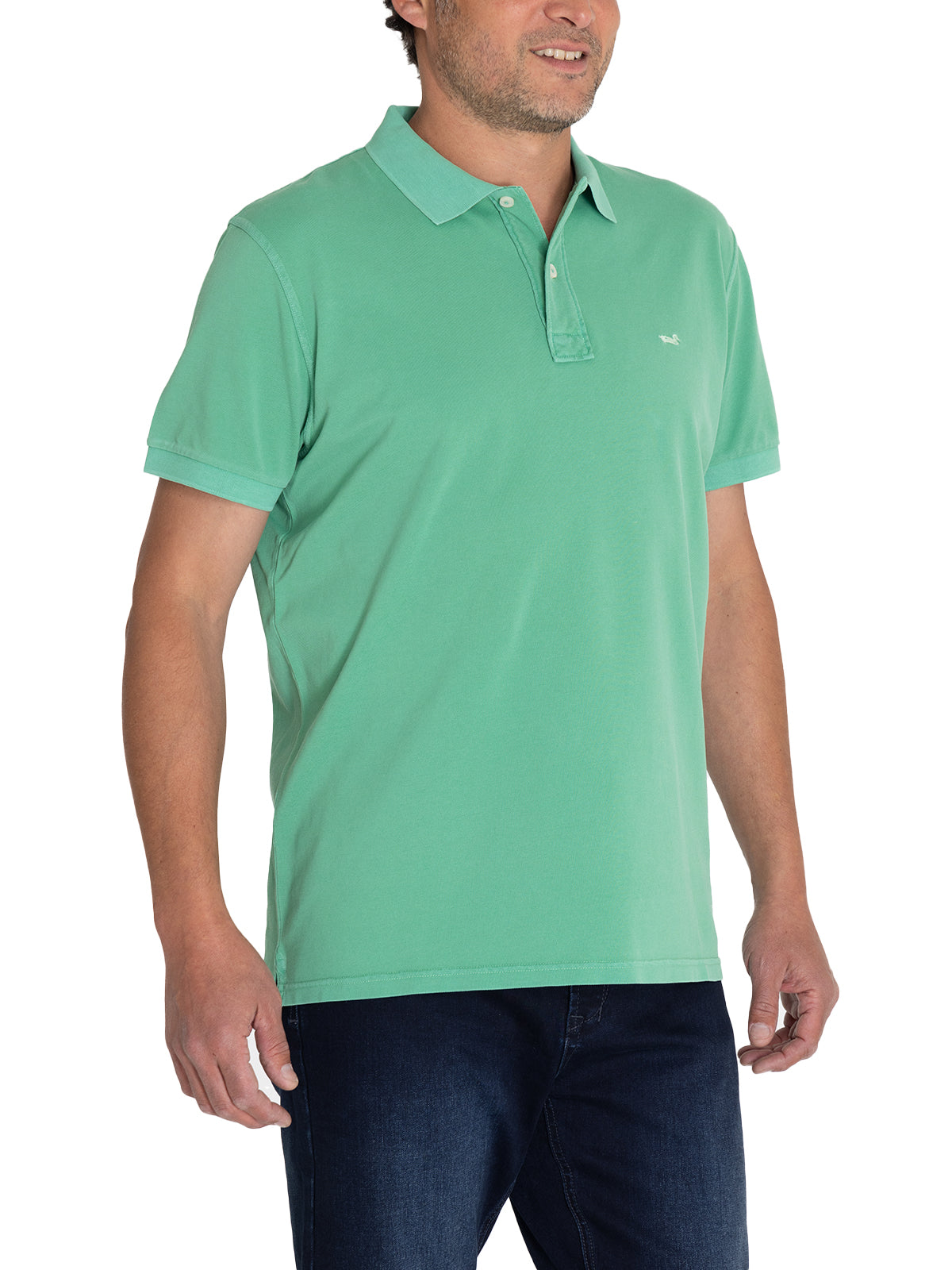 Polera Algodón Orgánico Hombre Piquepro Verde Rockford