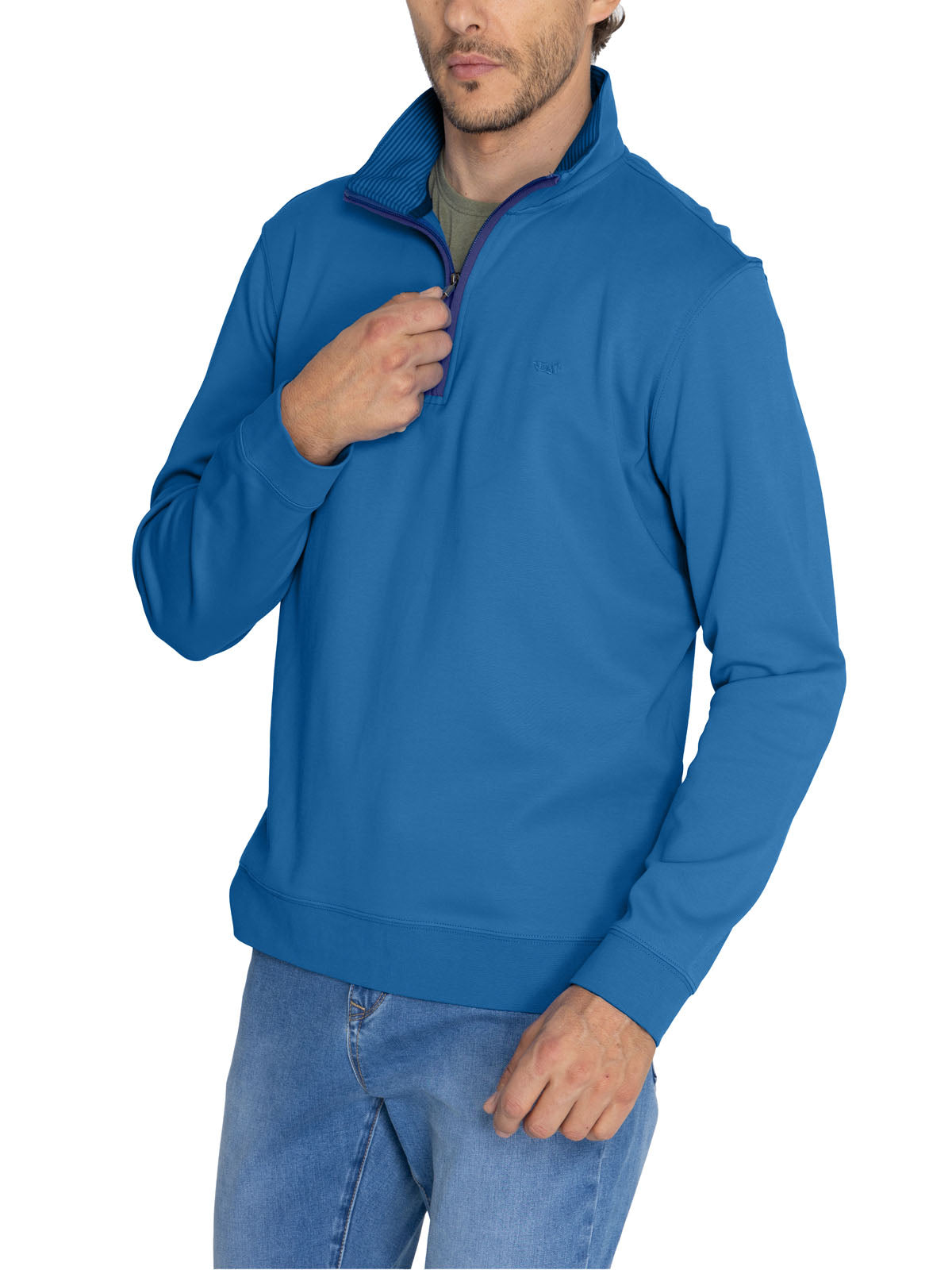 Polerón Algodón Orgánico Hombre Riminihalf Azul Rockford