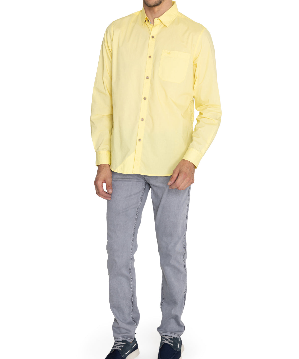 Camisa Algodón Orgánico Hombre Galiton Amarillo Rockford