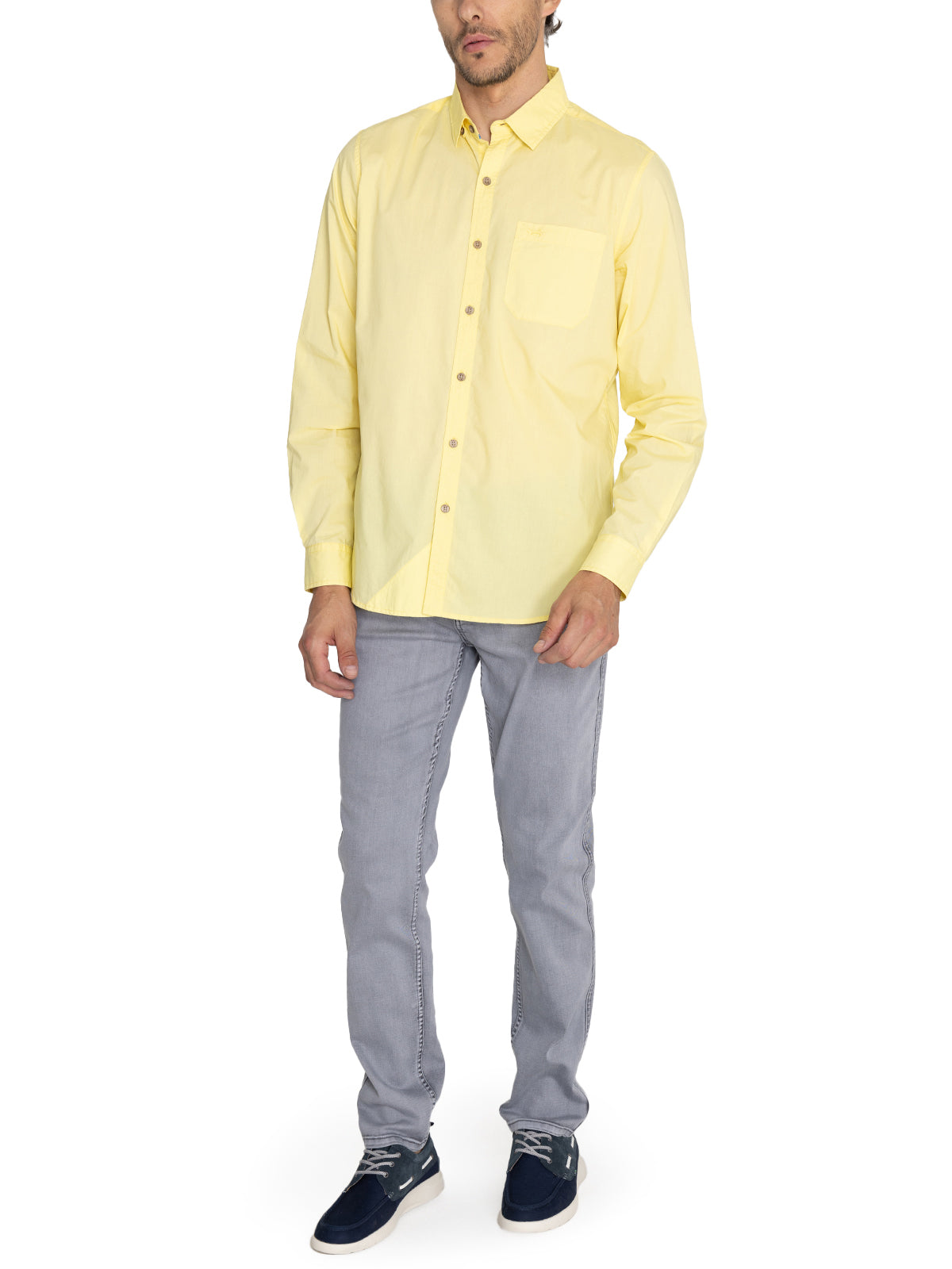 Camisa Algodón Orgánico Hombre Galiton Amarillo Rockford