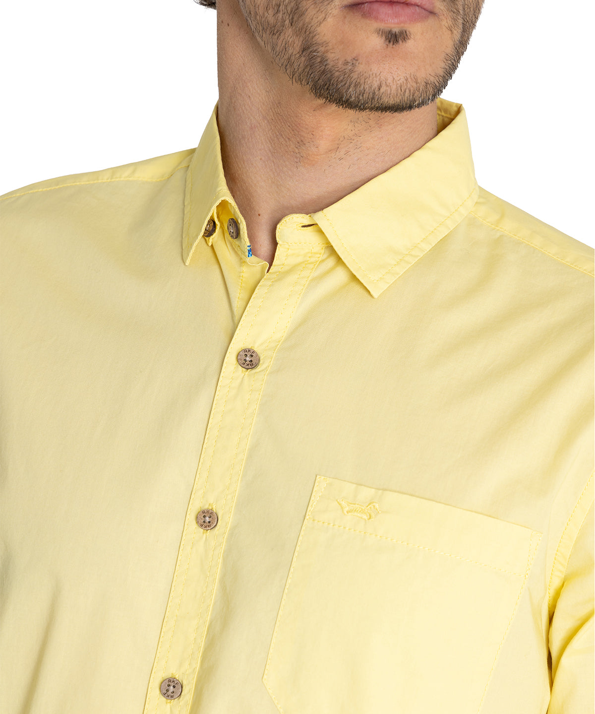 Camisa Algodón Orgánico Hombre Galiton Amarillo Rockford