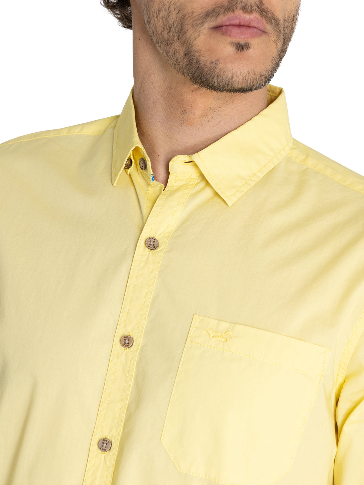 Camisa Algodón Orgánico Hombre Galiton Amarillo Rockford