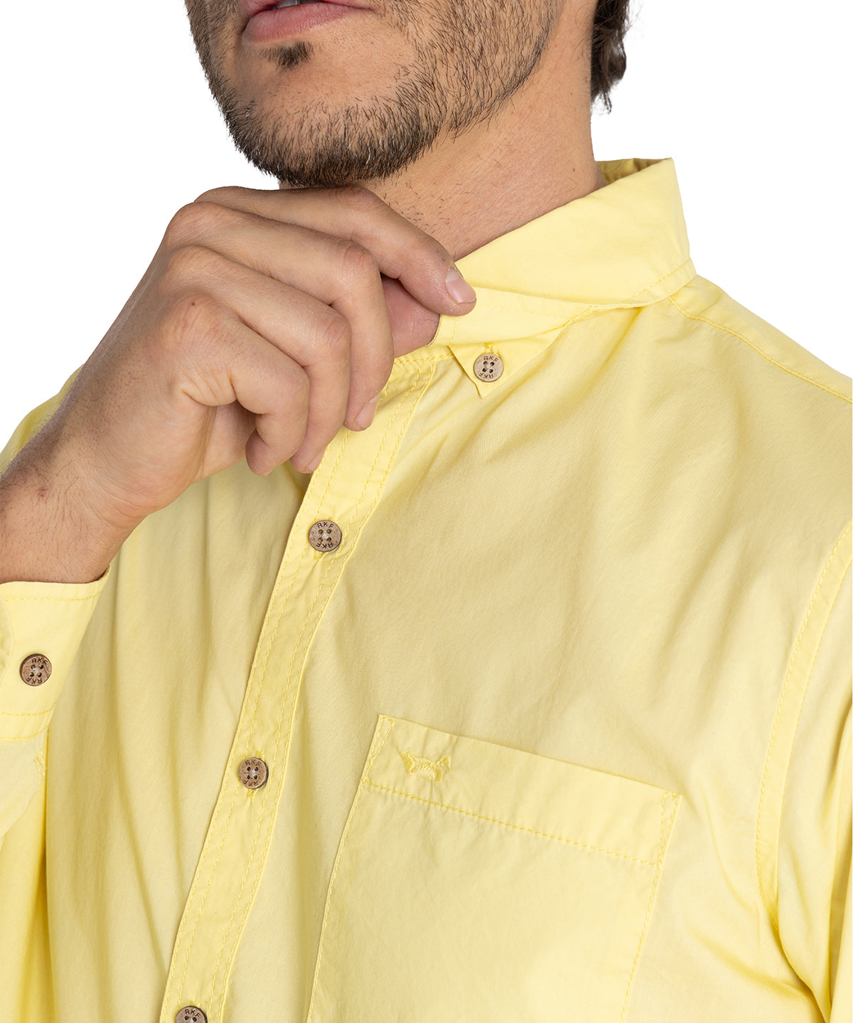Camisa Algodón Orgánico Hombre Galiton Amarillo Rockford