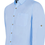Camisa Algodón Orgánico Hombre Galiton Celeste Rockford