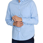 Camisa Algodón Orgánico Hombre Galiton Celeste Rockford