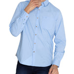 Camisa Algodón Orgánico Hombre Galiton Celeste Rockford