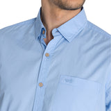 Camisa Algodón Orgánico Hombre Galiton Celeste Rockford