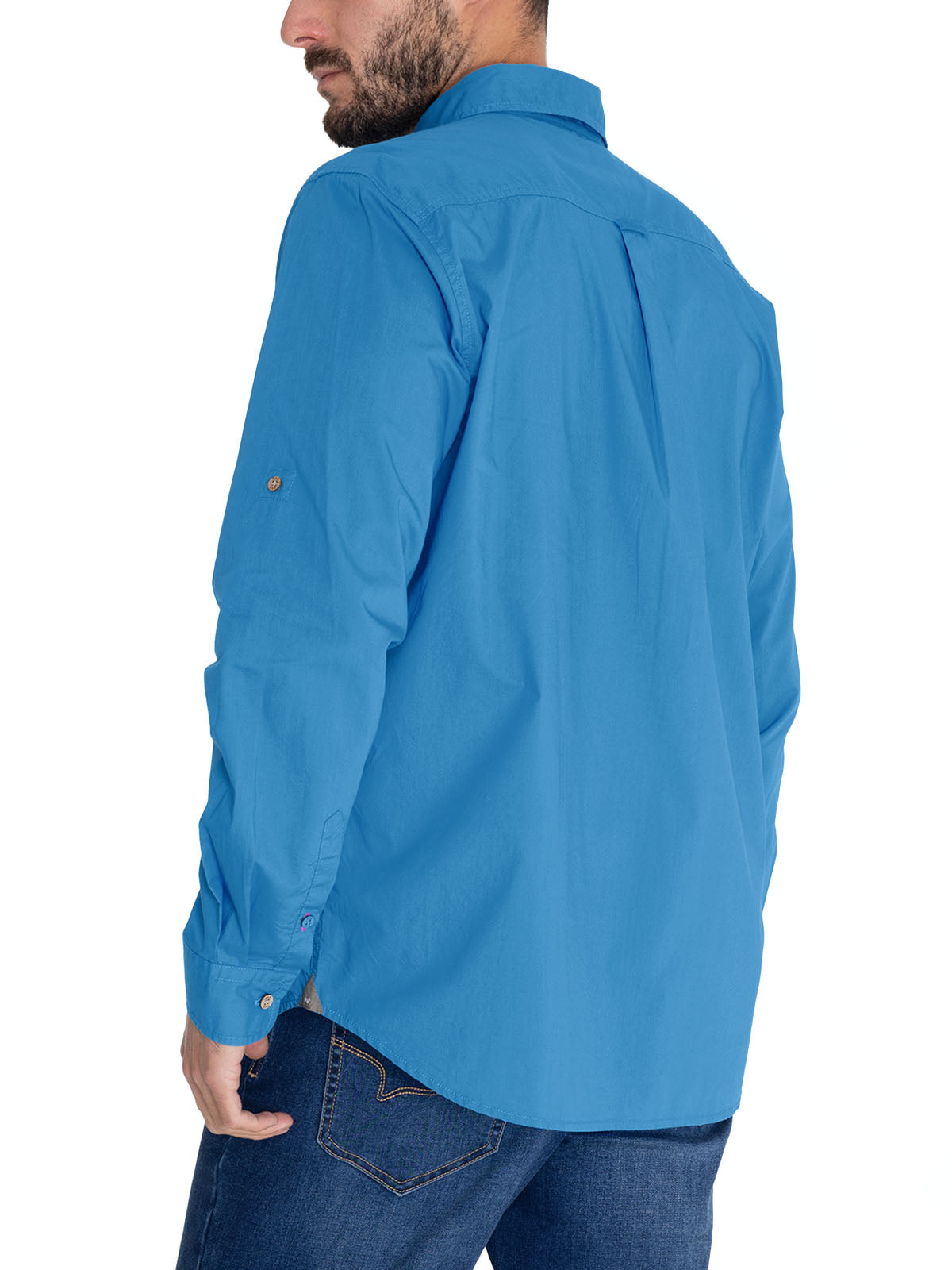 Camisa Algodón Orgánico Hombre Galiton Azulino Rockford