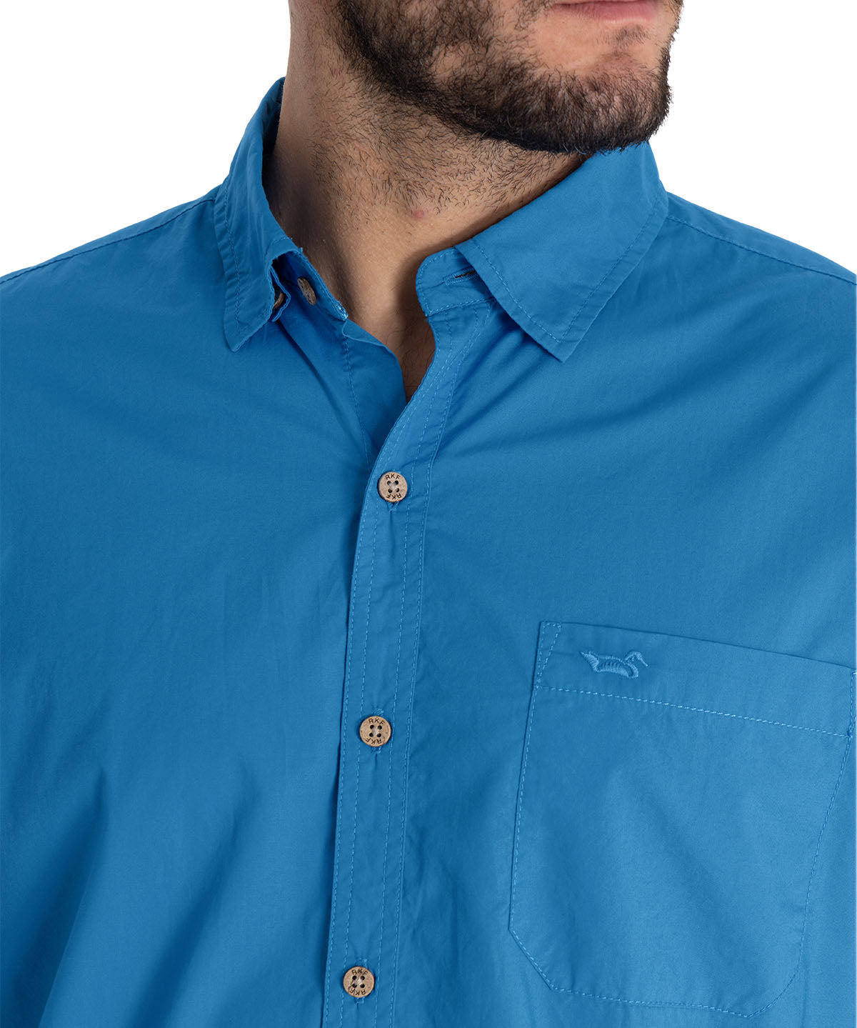 Camisa Algodón Orgánico Hombre Galiton Azulino Rockford