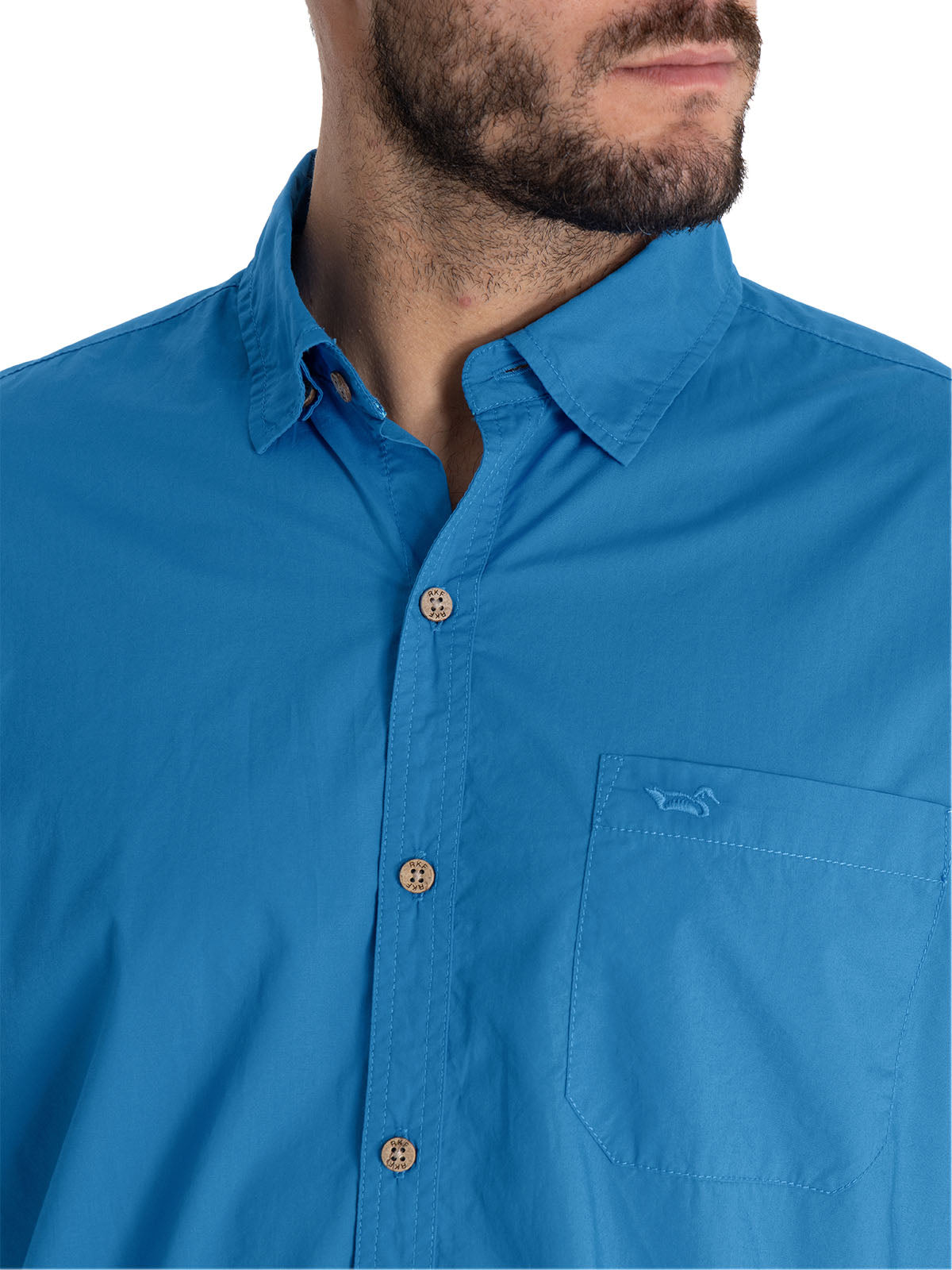 Camisa Algodón Orgánico Hombre Galiton Azulino Rockford